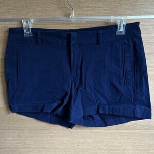a.n.a. A New Approach Women’s Sz 12 Mid Rise Twill Shorts 3.5 Inseam Navy Blue